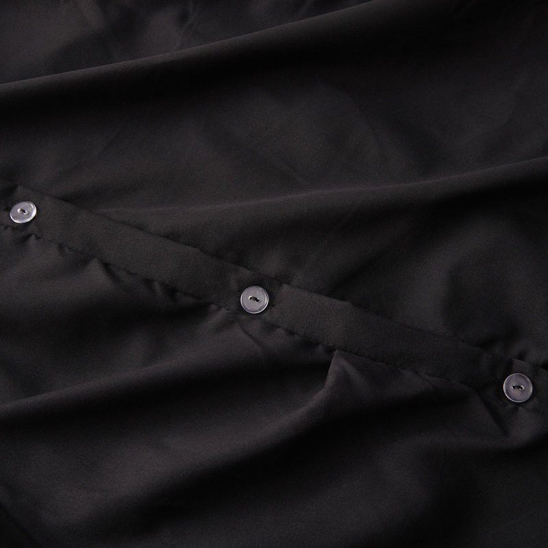 Polyester Duvet Cover & Insert, Black, Queen Duvet + 3 Additional Pieces