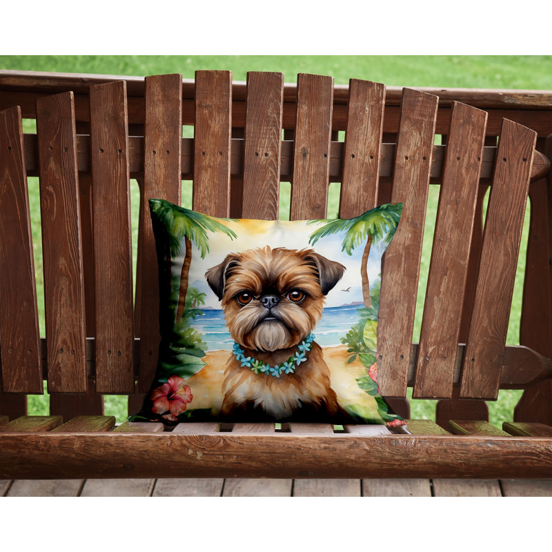 Coussin décoratif Brussels Griffon Luau, H 14 po x l 14 po