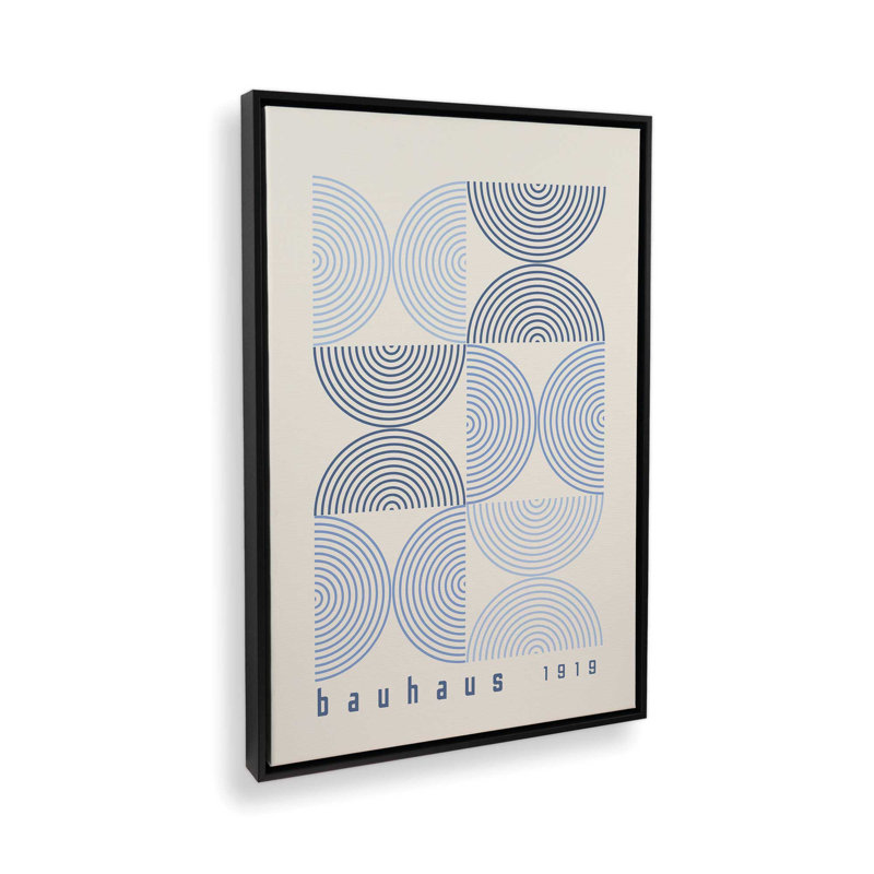 «Blue Bauhaus Composition affiche I», reproduction sur toile , H 36,75 po x l 24,75 po, Noir satiné