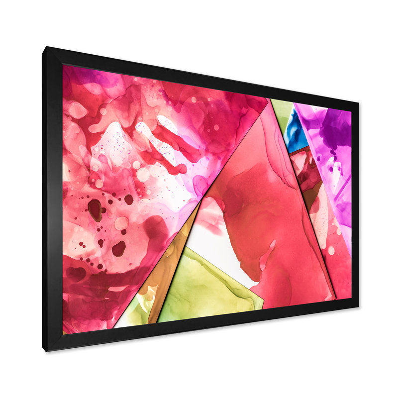 «Red Mauve», art mural moderne sur toile, Cadre noir, H 8 po x l 12 po x P 1 po