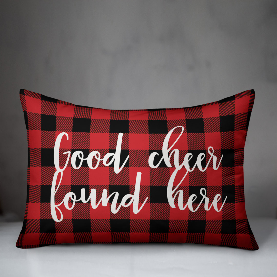 Good Cheer Found Here in Buffalo Check Plaid Lumbar Pillow Designs Direct Creative Group