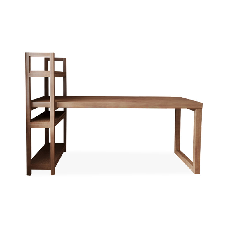 Walnut Rectangular Solid Wood desks, 43.31" H x 78.74" W x 35.43" D, Left Hand Return
