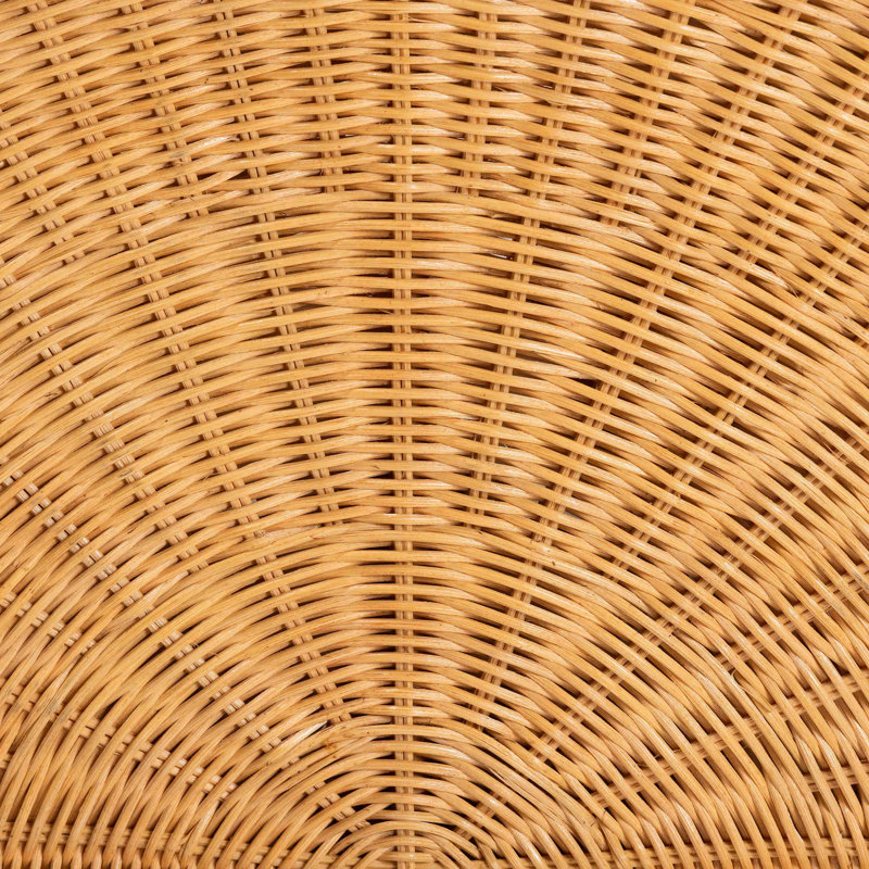 Chaise longue bali & pari en rotin naturel avec coussin - Fauteuil d'appoint en osier tressé à la main, dossier et accoudoirs arrondis, idéal pour le salon ou la véranda.