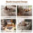 Solid Wood Adjustable Rotating Petal Side Table with Foldable Metal Legs for Multi-Space Use