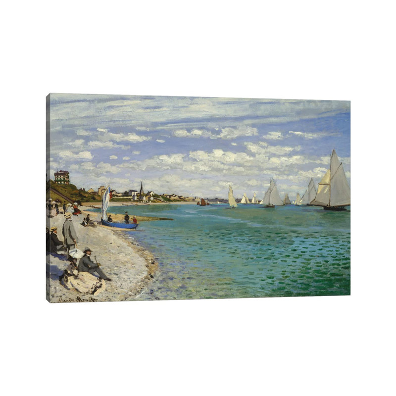 Regatta at Sainte-Adresse, 1867 by Claude Monet - Wrapped Canvas Rectangle Painting, 20.32 cm H x 30.48 cm W