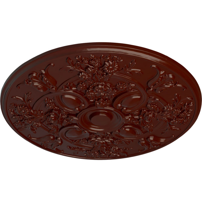 Médaillon de plafond Endurathane Baile, diamètre extérieur 31 1/4 po x P 2 1/4 po (convient aux auvents jusqu'à 6 po), finition acajou brossé peinte à la main