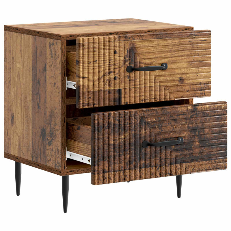 43cm W Manufactured Wood Bedside Table, Old Wood