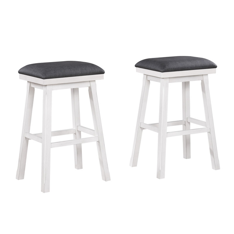 Noam Solid Wood 30" Saddle Stool, Bar Stool (30” Seat Height)