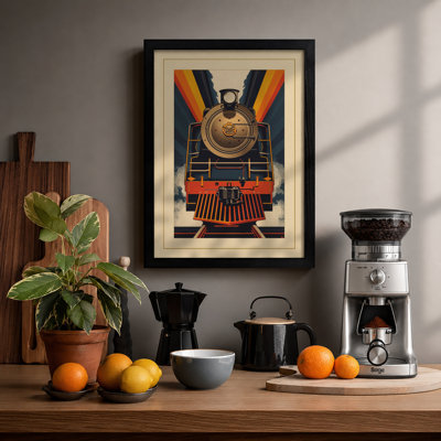 Locomotive In Motion Art Deco - Print