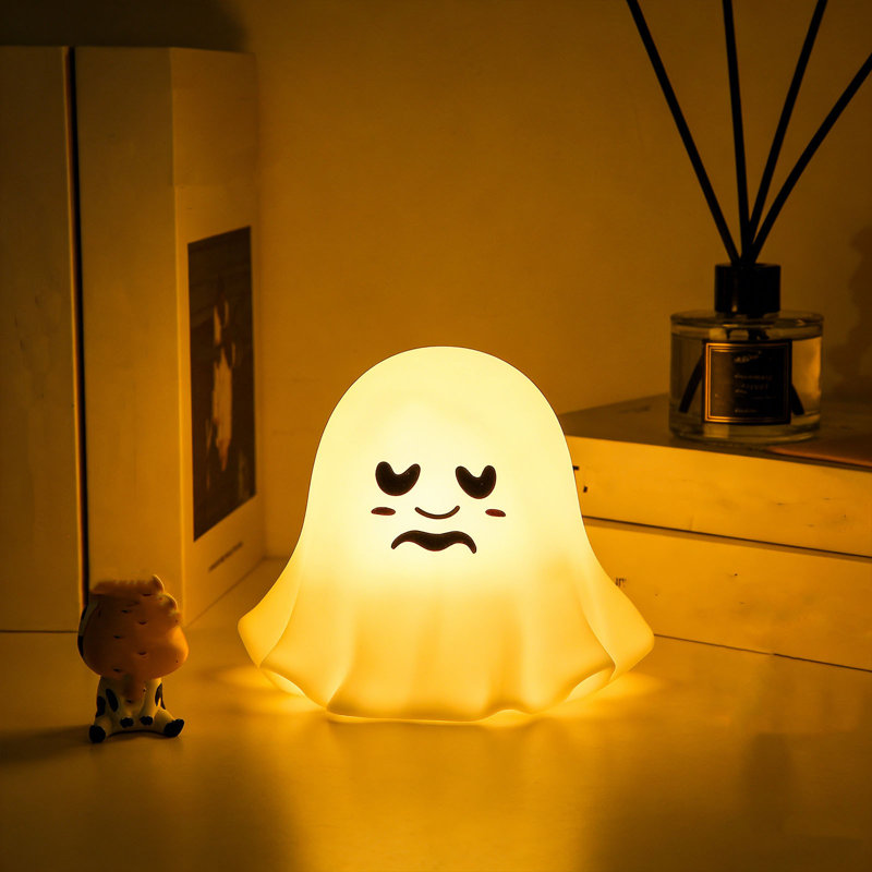 Mignon fantôme veilleuse pour enfants 7 couleurs changeantes lampe de chevet rechargeable veilleuse décor pour chambre à coucher cadeau de chambre de bébé pour garçons filles adolescents