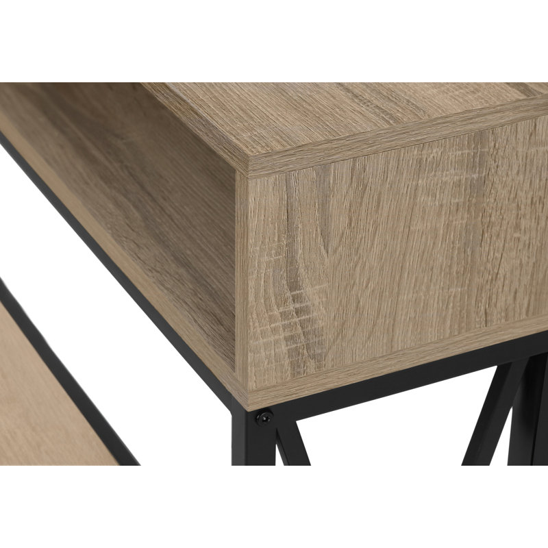 Console taupe pour présentation - Support en métal noir, élément décoratif pour chambre à coucher, ambiance taupe, amélioration