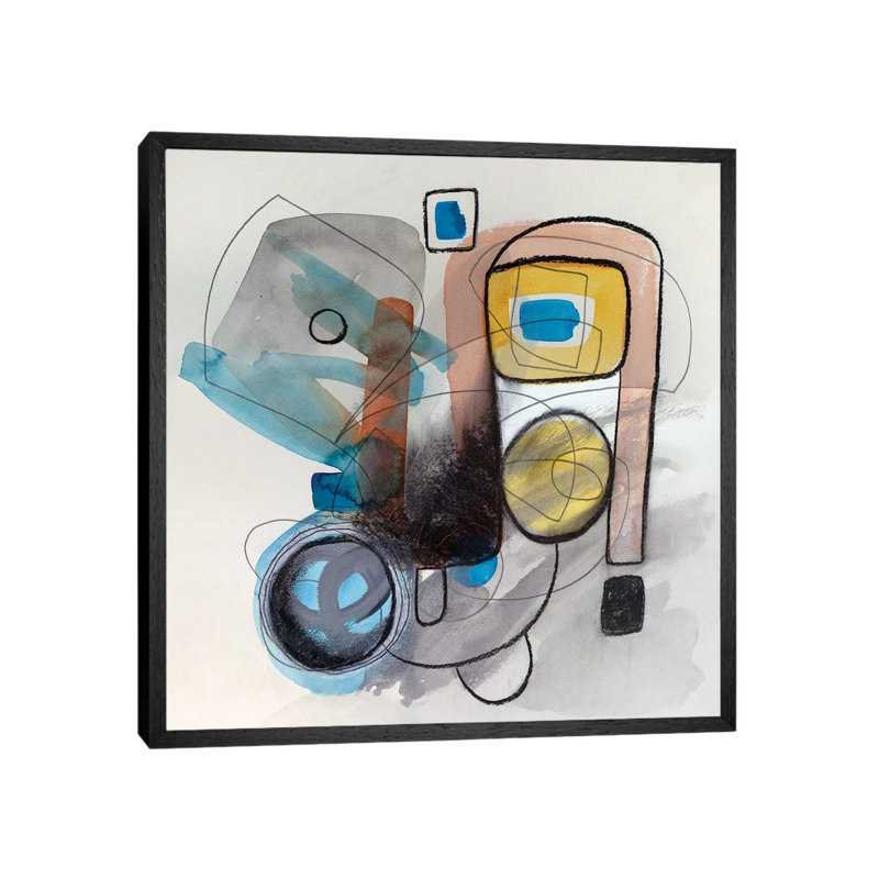 Modernist Study XVII by Pamela Staker - Painting on Canvas, 93.98 cm H x 93.98 cm W, Black Framed