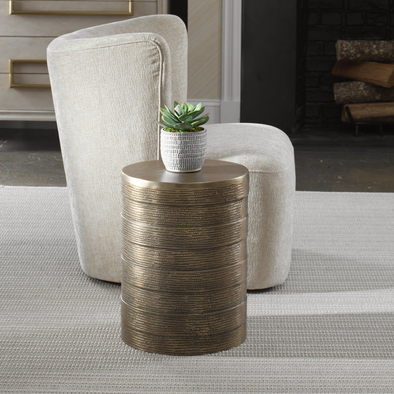 Roshika Antique Brass Accent Table