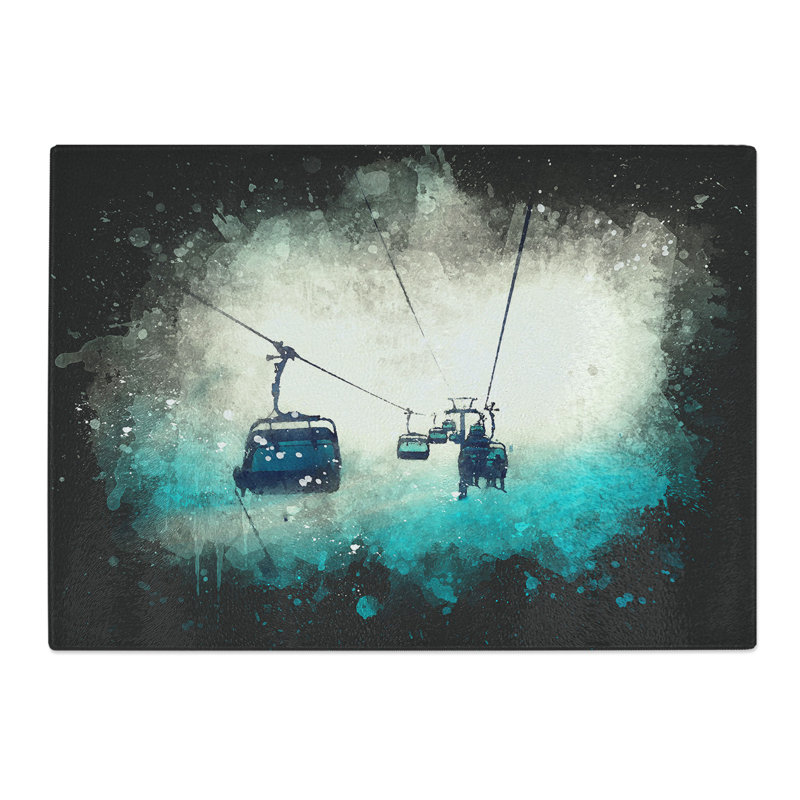 Ski Lift Paint Splash Chopping Board, 20cm W x 28.5cm L
