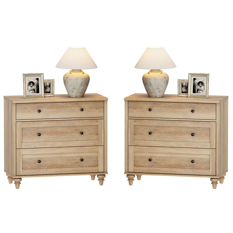 Scarlett 3-Drawer Nightstand - Mid Century Modern