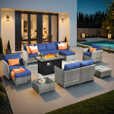 Ignatz 8 - Person Patio Conversation Sets with Cushions