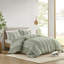Housse de couette style bohémien double / grand - 100% coton avec rayures blanches et 3 pièces contrastées