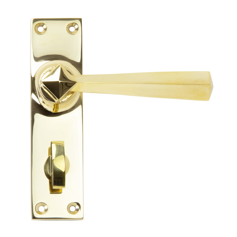 Straight Double Dummy Door Handle, Polished Brass