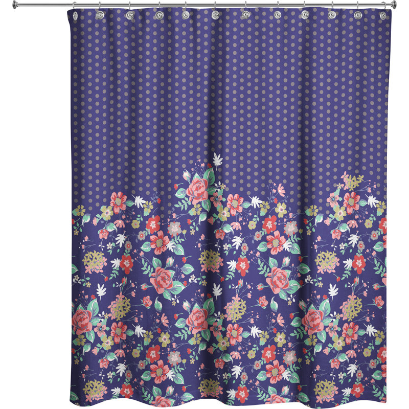 Rideau de douche simple à motif floral Alyssa