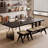 Black Rectangular Solid Wood + Acrylic desk-1966892392