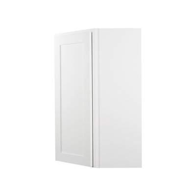 Koville White Shaker Wall Diagonal Corner Cabinets With Plywood Box