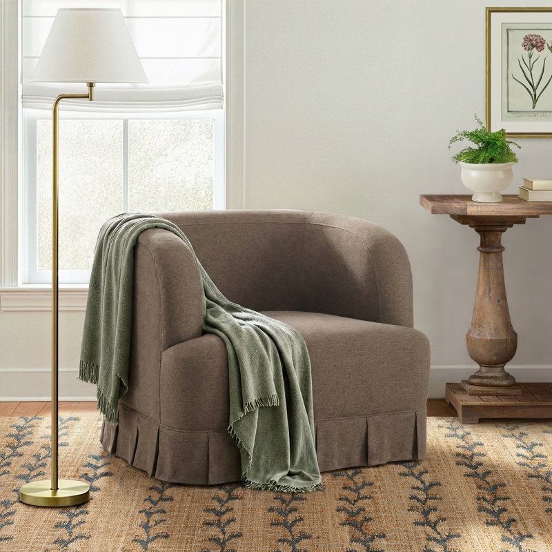 Milo Swivel Chair, Brown Polyester