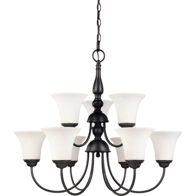 Lustre classique / traditionnel à 9 lumières Zarate, Non, Bronze chocolat foncé