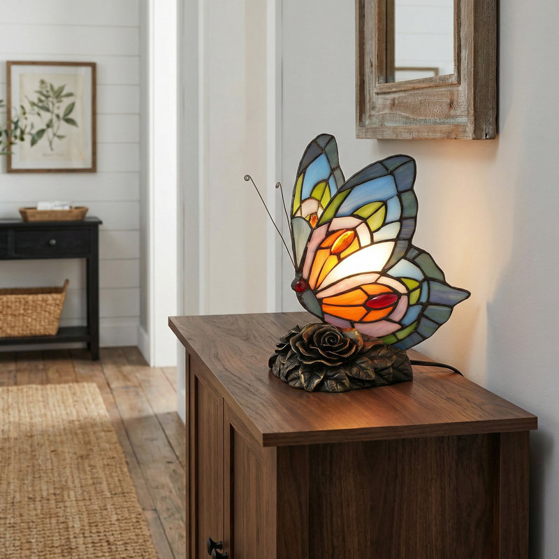 Lampe de table Vintage Tiffany Butterfly