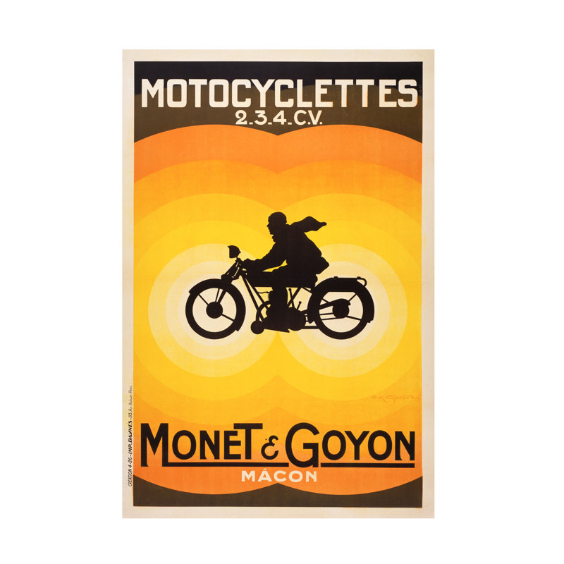 Art sur toile Marcus Jules Motocyclettes, H 19 po x l 12 po