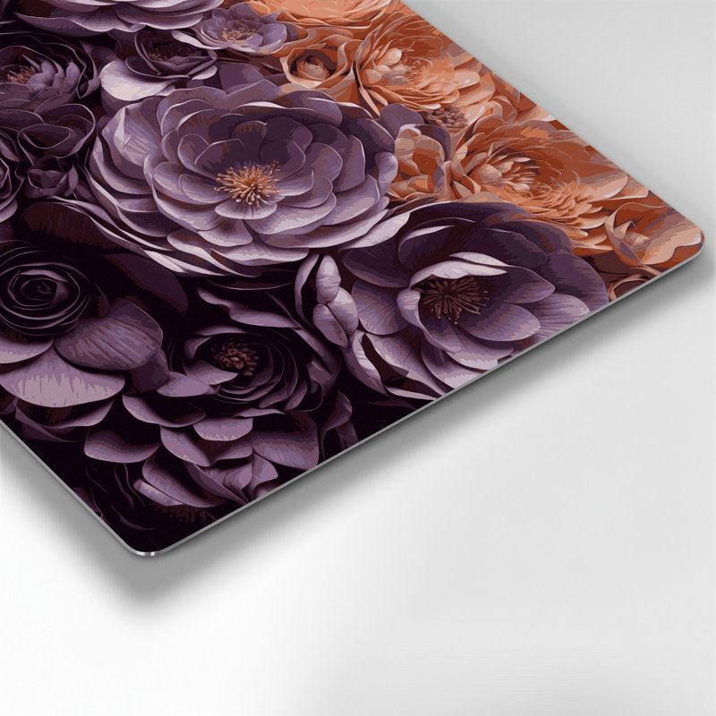 Abstrait floral 70, art mural en métal brun