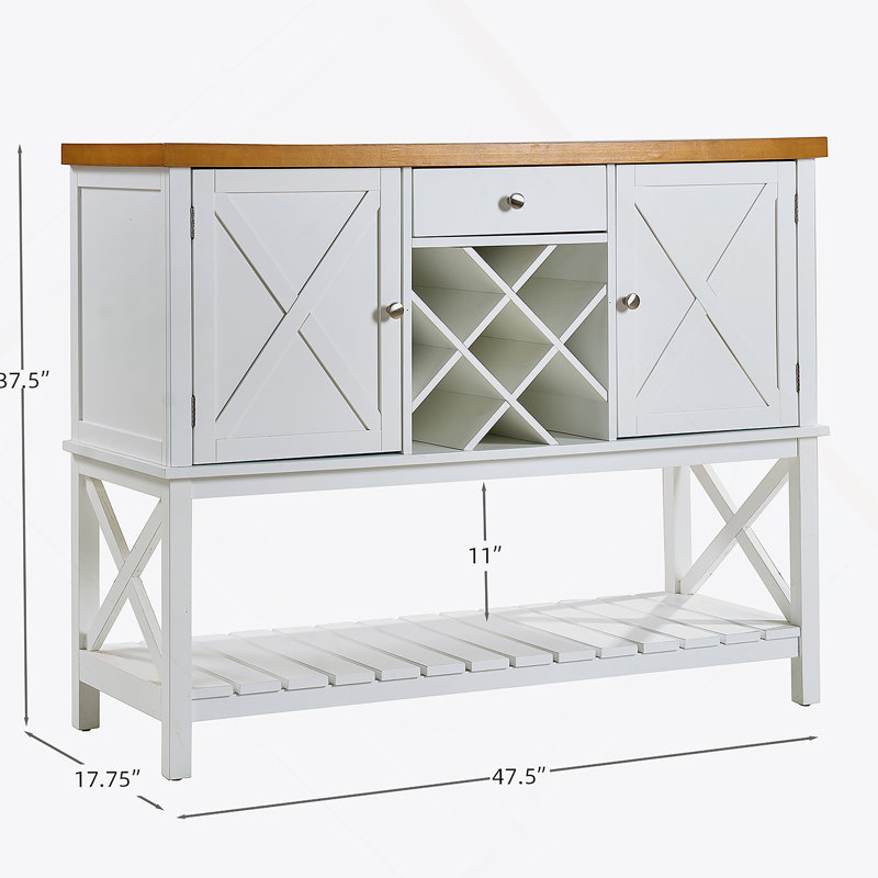 Console de bar multifonctionnelle avec tiroir, armoire, support à vin et tablette de rangement pour divers espaces de vie