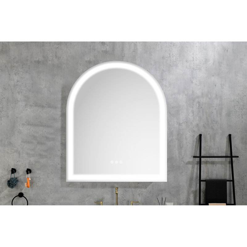 Miroir mural de salle de bain 30 * 36 avec éclairage à DEL haute luminosité + fonction anti-buée séparée + gradateur
