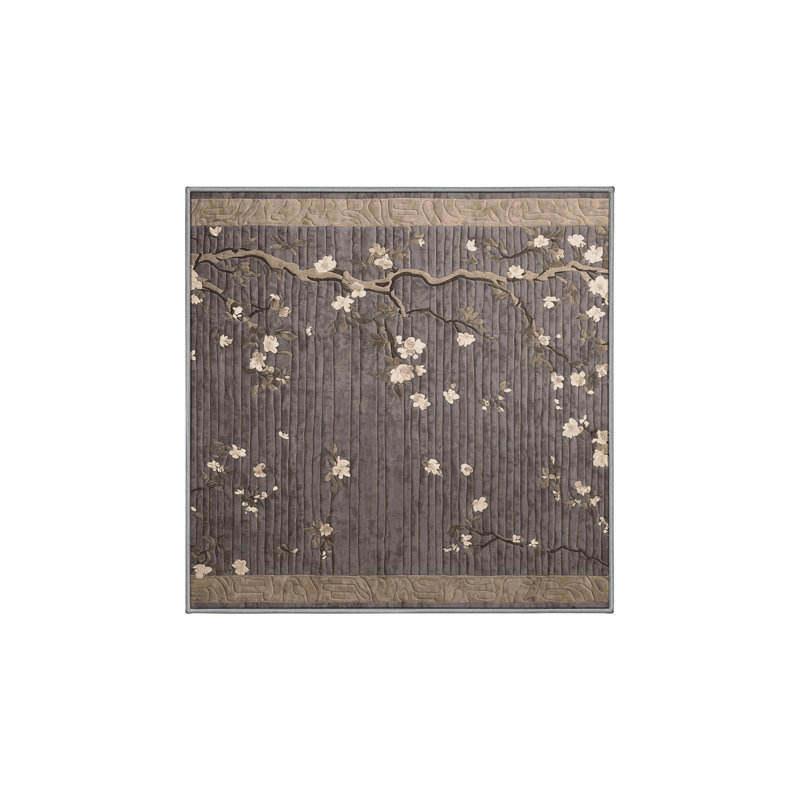 Tapis gris lavable à la machine, Carré 3 pi