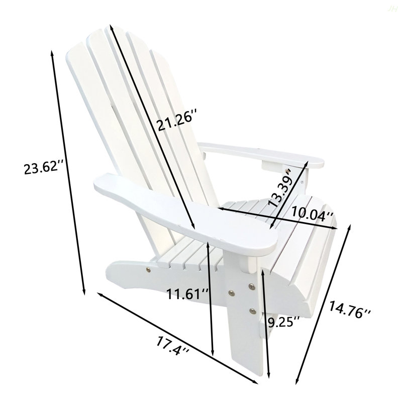 Chaise Adirondack pour enfants en bois pour l'extérieur ou l'intérieur, blanc, Blanc
