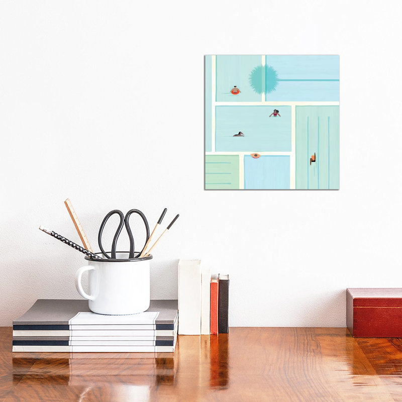 Saturdays At The Pool by Modern Tropical - Wrapped Canvas Print, 30.48cm H x 30.48cm W x 1.91cm D