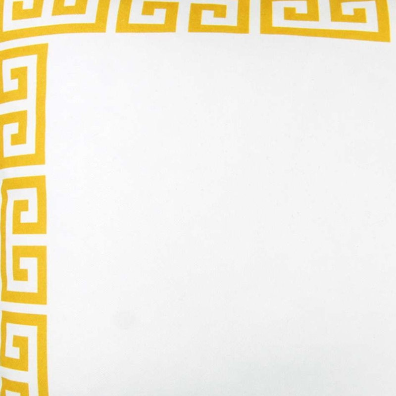 Coussin Tangle, Blanc / jaune géométrique