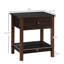 Dark Brown Side Table With Storage For Limited Room Options Different Purposes