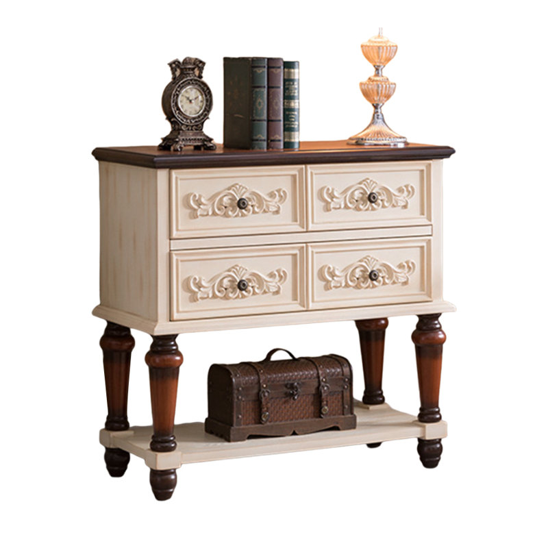 Commode d'appoint Casurina, Brun / blanc
