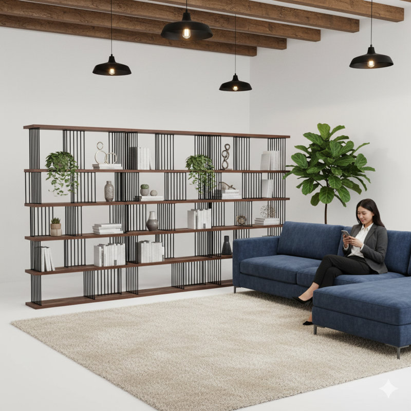 Bibliothèque standard Noractur, (5 tablettes) H 70 po x l 141,6 po x P 11,8 po