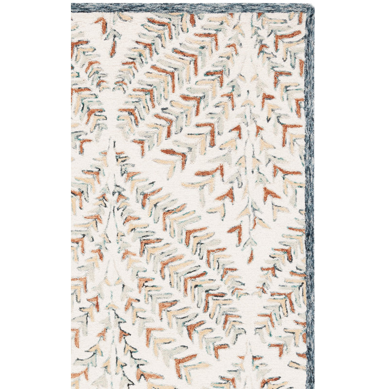 Tapis ivoire / vert Janeidy 208, Carré 7 pi