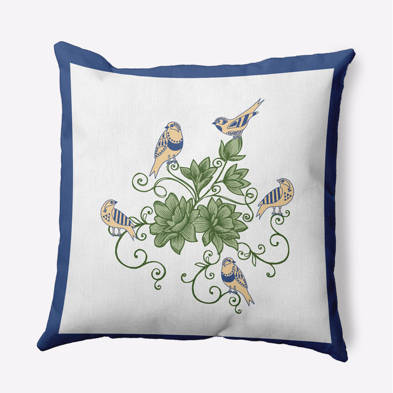 Coussin décoratif en polyester floral, H 20 po x l 20 po, Square