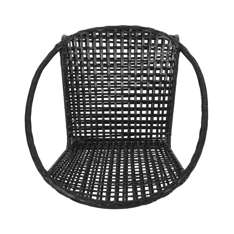 Desdemona Outdoor Modern Patio Chair, Black