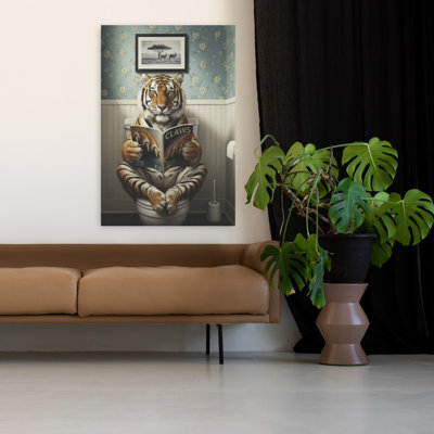 Tigre fantaisiste, lecture de griffes, chat contemporain, architecture de tigre, art mural