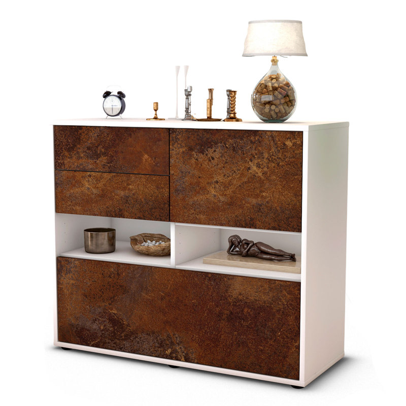 Quane 92cm Sideboard, White/Red
