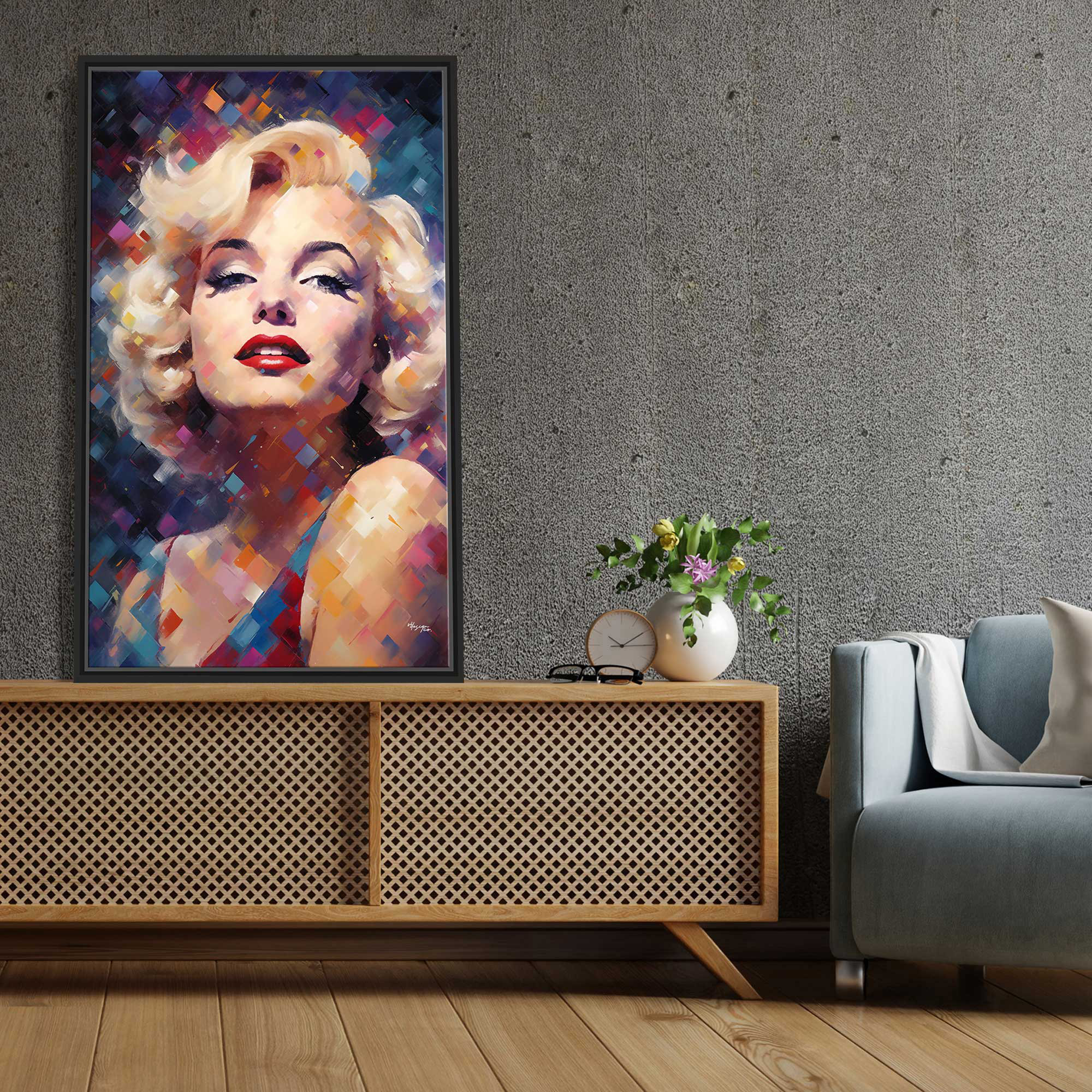 Impression Sur Toile Murale Marylin Monroe - Collection Iconic Celebrities Par Bold Bloc Design - Style Moderne Rouge - Neuf Sous Blister