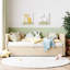 Lit de jour simple tapissier avec couchette escamotable, beige-1600034399