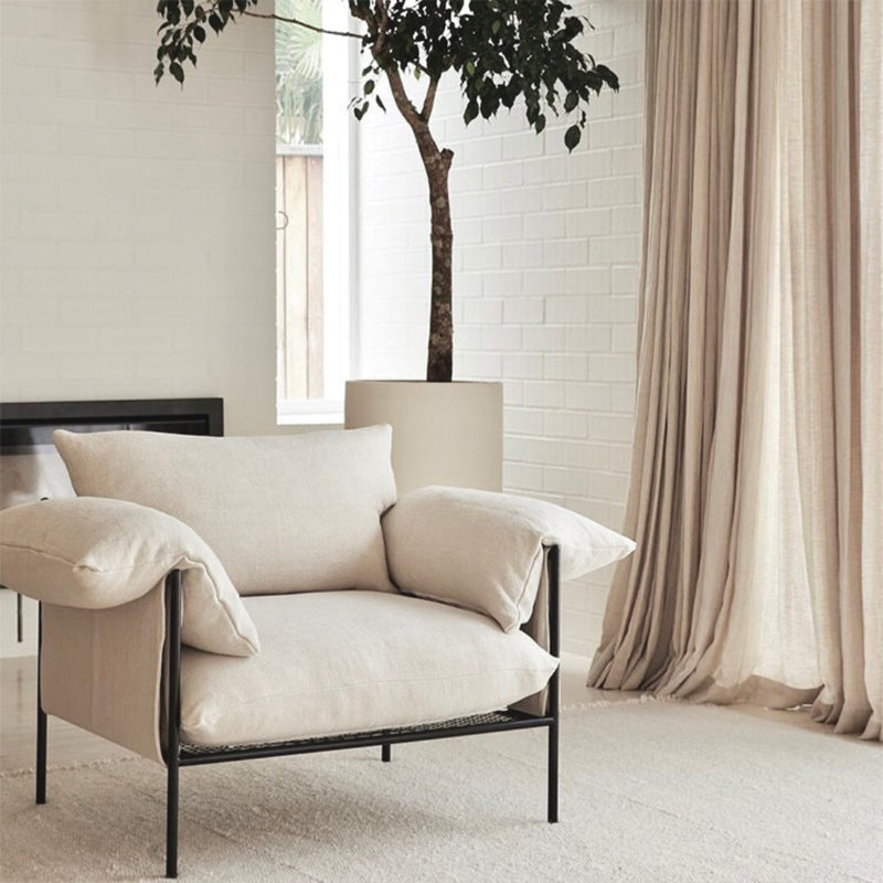 Fauteuil à coussin bas 34 po Cartez