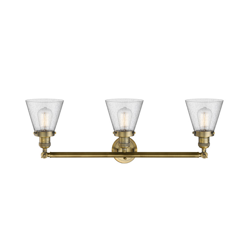 Éclairage pour meuble-lavabo 3 lumières Shauna Cone, DEL, Laiton brossé