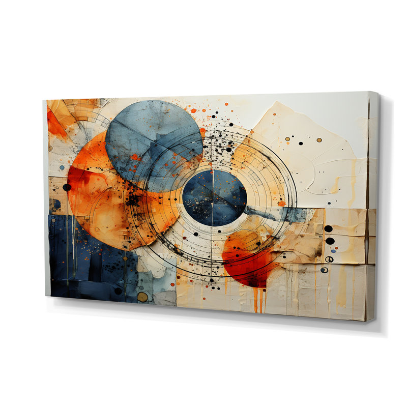 Technique mixte - Décoration murale spirales abstraites