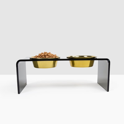 Acrylic Double Bowl Elevated Pet Feeder